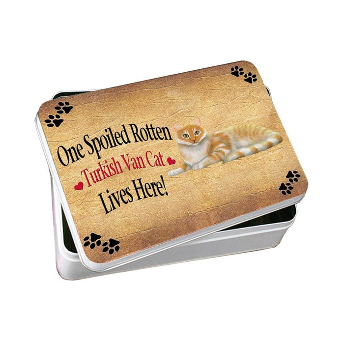 Turkish Van Spoiled Rotten Cat Photo Storage Tin