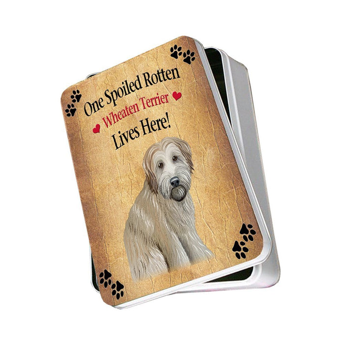 Wheaten Terrier Spoiled Rotten Dog Photo Storage Tin