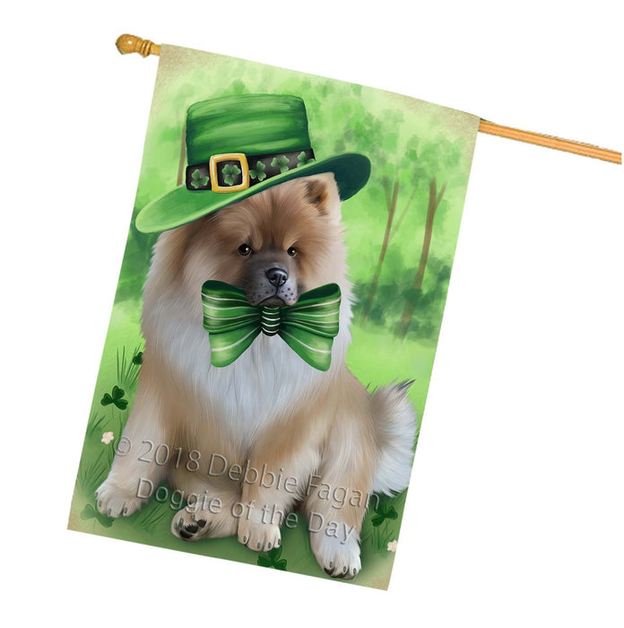 St. Patricks Day Irish Portrait Chow Chow Dog House Flag FLG48747