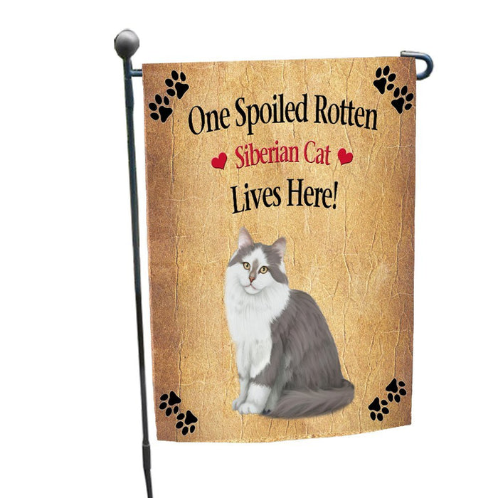 Spoiled Rotten Siberian Cat Garden Flag