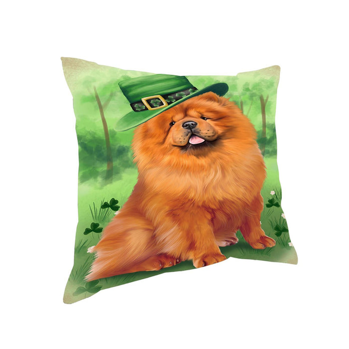 St. Patricks Day Irish Portrait Chow Chow Dog Pillow PIL50976