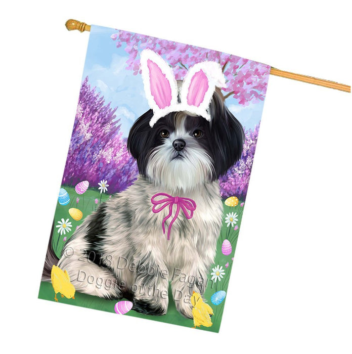 Shih Tzu Dog Easter Holiday House Flag FLG49367