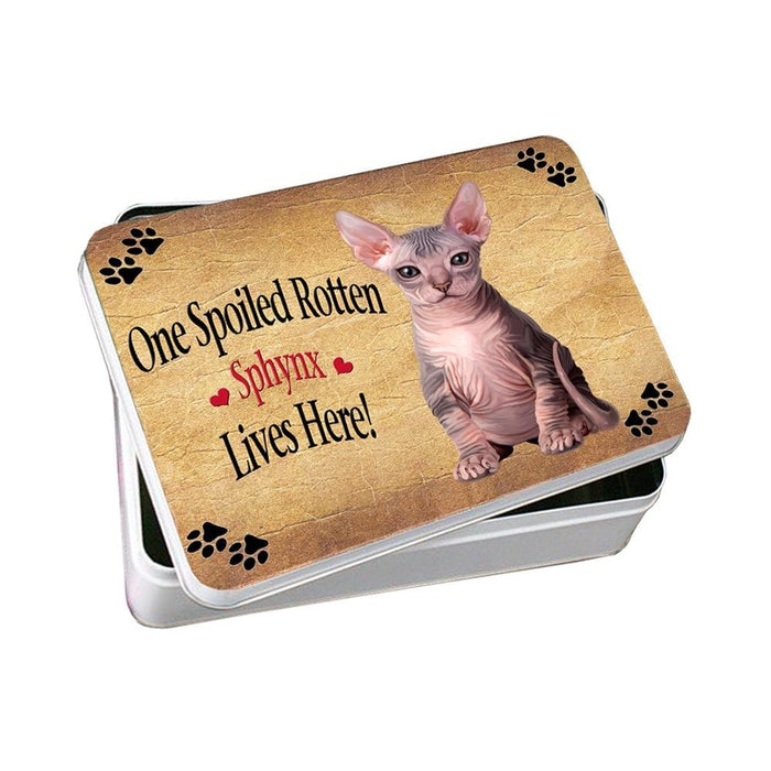 Sphynx Spoiled Rotten Cat Photo Storage Tin