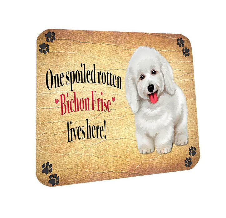 Spoiled Rotten Bichon Frise Dog Coasters Set of 4