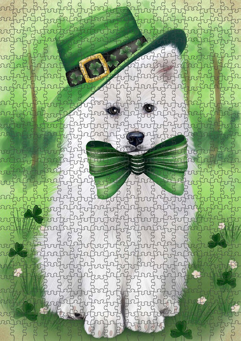 St. Patricks Day Irish Portrait Samoyed Dog Puzzle with Photo Tin PUZL51840