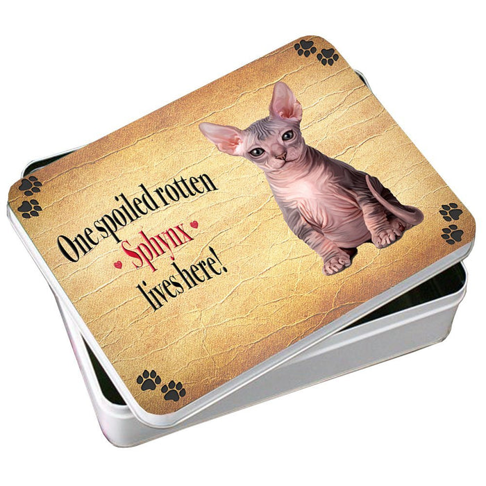 Sphynx Spoiled Rotten Cat Photo Storage Tin