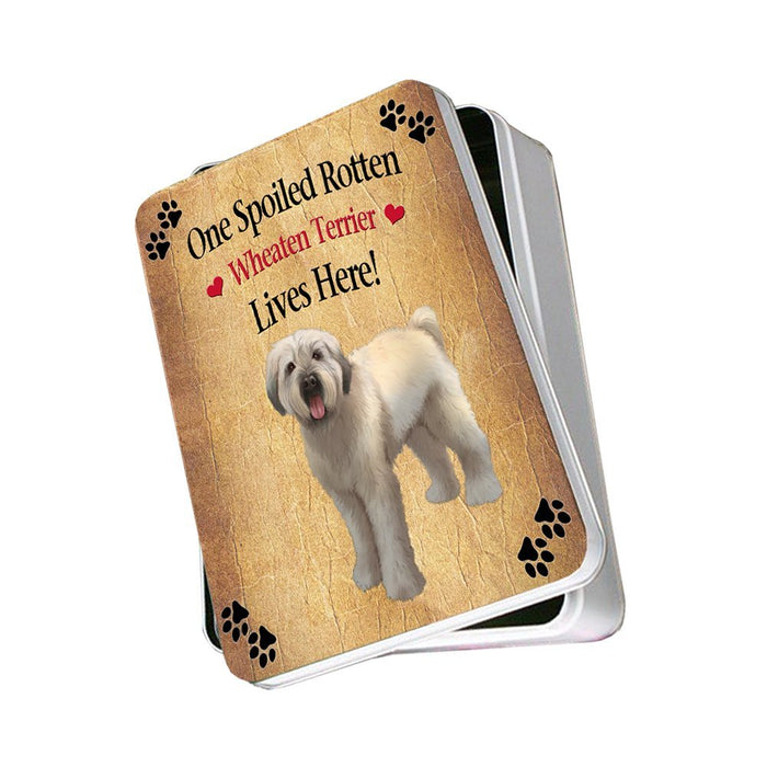 Wheaten Terrier Spoiled Rotten Dog Photo Storage Tin