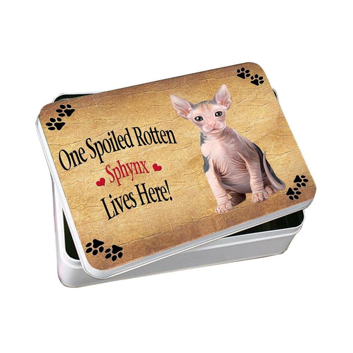 Sphynx Spoiled Rotten Cat Photo Storage Tin