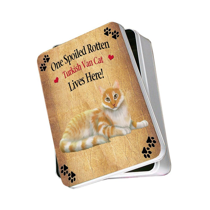 Turkish Van Spoiled Rotten Cat Photo Storage Tin