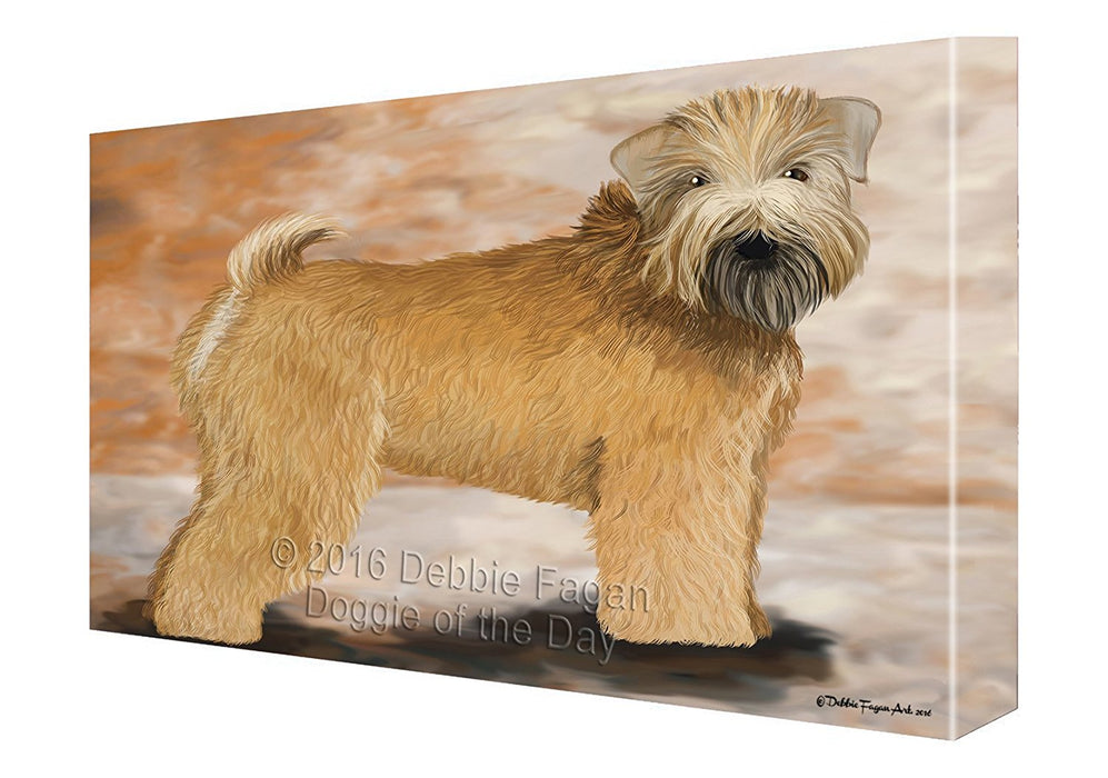 Wheaten Terrier Dog Painting Printed on Canvas Wall Art