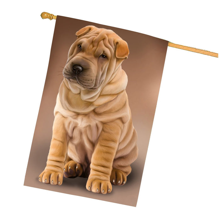 Shar-Pei Dog House Flag