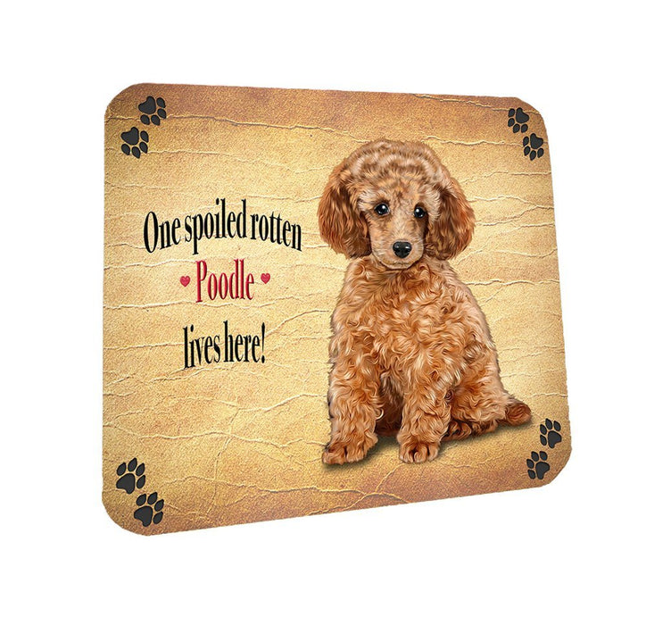 Spoiled Rotten Poodle Dog Coasters Set of 4