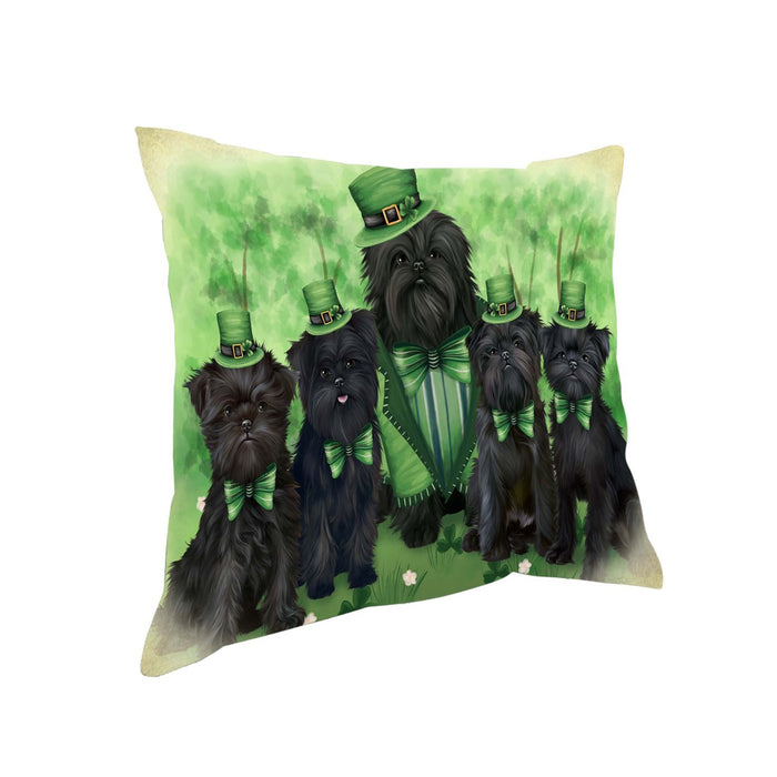 St. Patricks Day Irish Family Portrait Affenpinschers Dog Pillow PIL49828