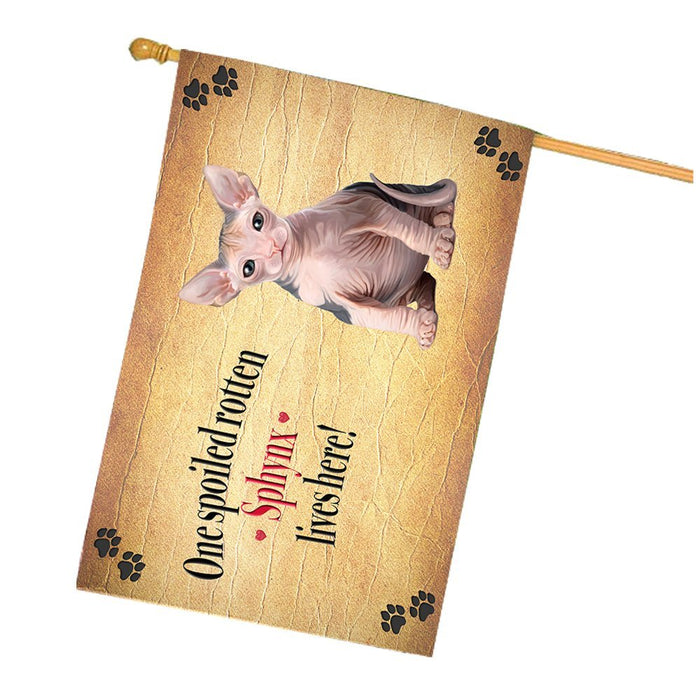 Sphynx Spoiled Rotten Cat House Flag
