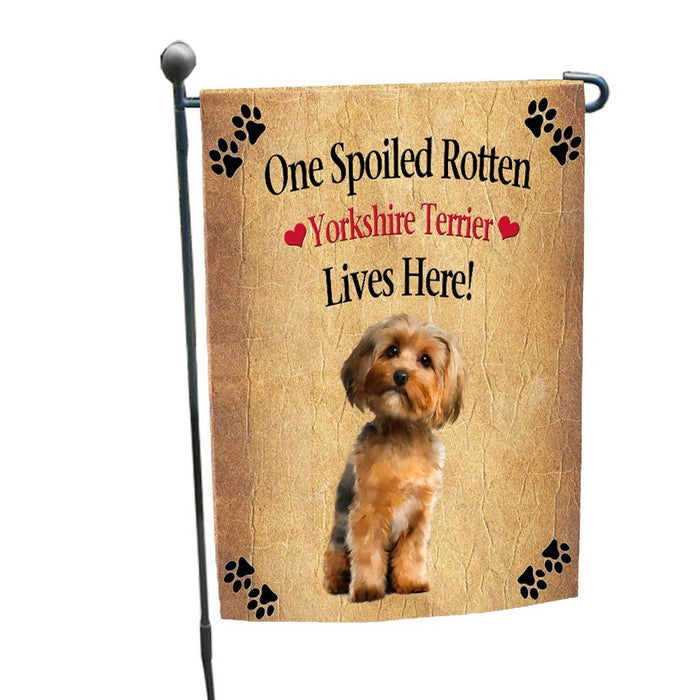 Spoiled Rotten Yorkshire Terrier Dog Garden Flag