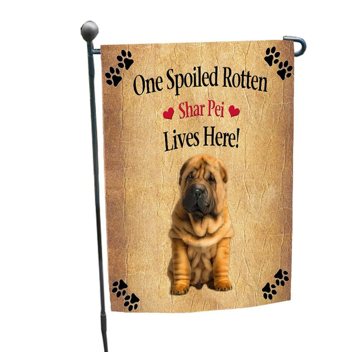 Spoiled Rotten Shar Pei Puppy Dog Garden Flag