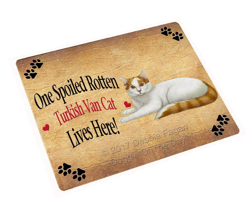 Spoiled Rotten Turkish Van Cat Tempered Cutting Board