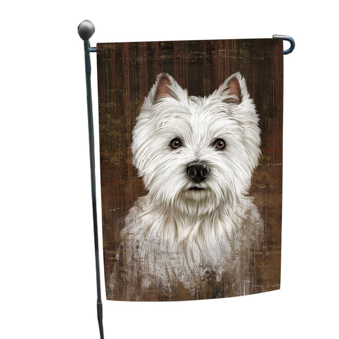Rustic West Highland White Terrier Dog Garden Flag GFLG48161