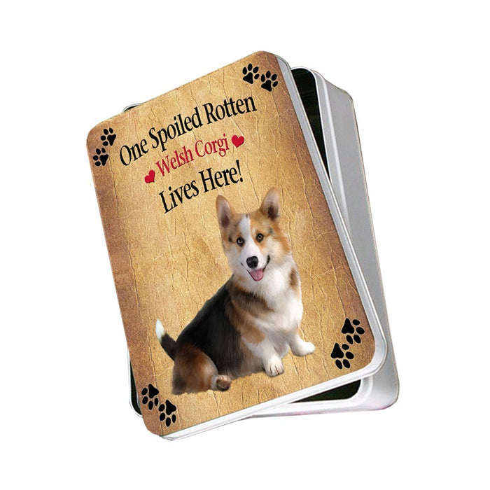 Welsh Corgi Spoiled Rotten Dog Photo Storage Tin