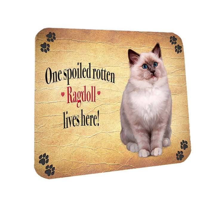 Spoiled Rotten Ragdoll Cat Coasters Set of 4