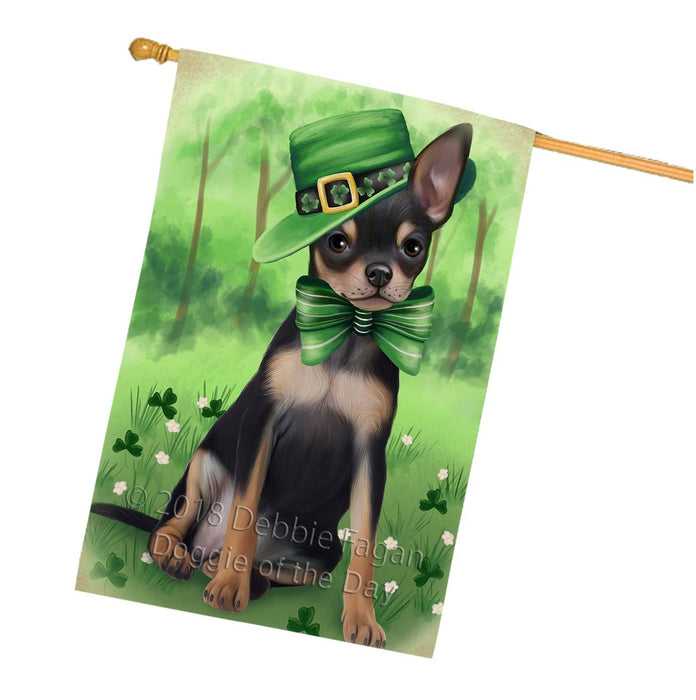 St. Patricks Day Irish Portrait Chihuahua Dog House Flag FLG48743