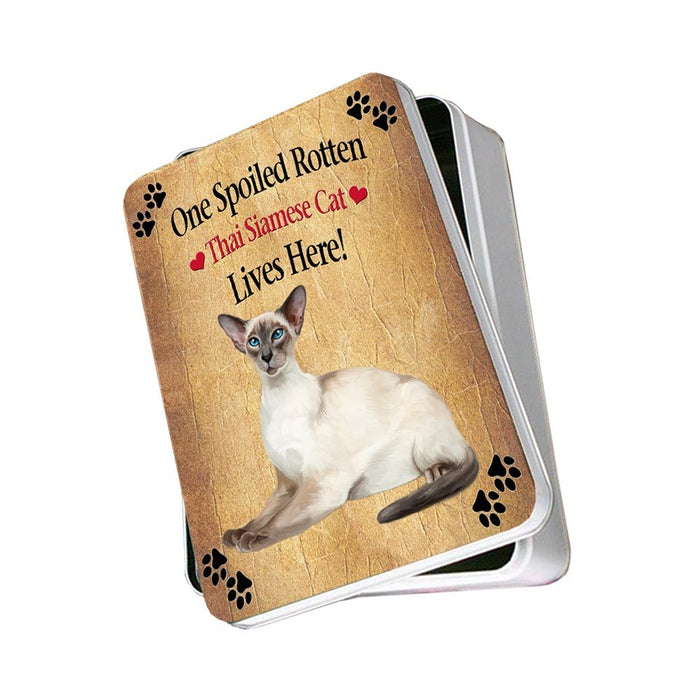 Thai Siamese Spoiled Rotten Cat Photo Storage Tin