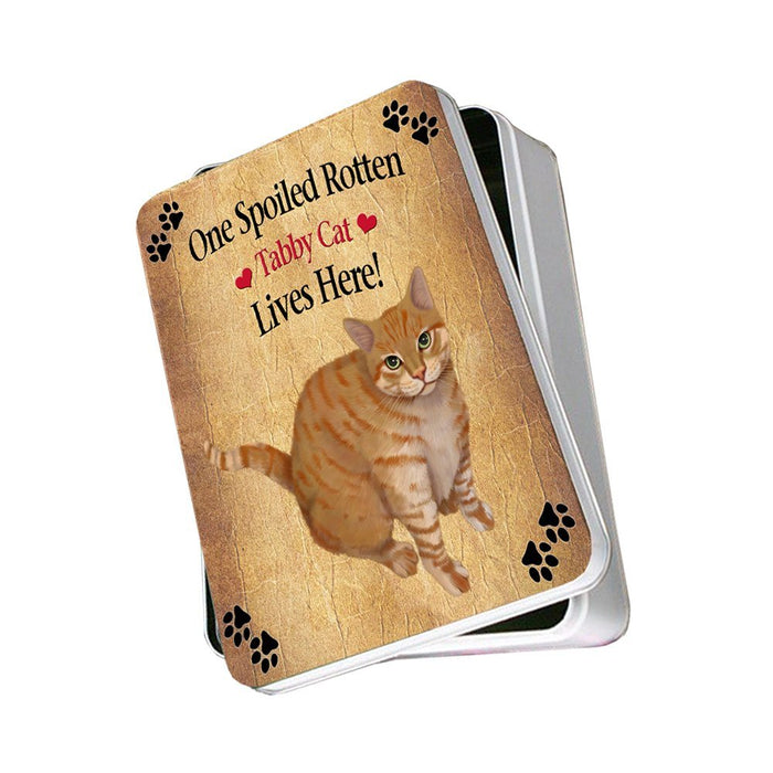 Tabby Spoiled Rotten Cat Photo Storage Tin