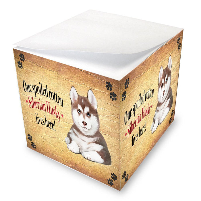 Siberian Husky Spoiled Rotten Dog Note Cube