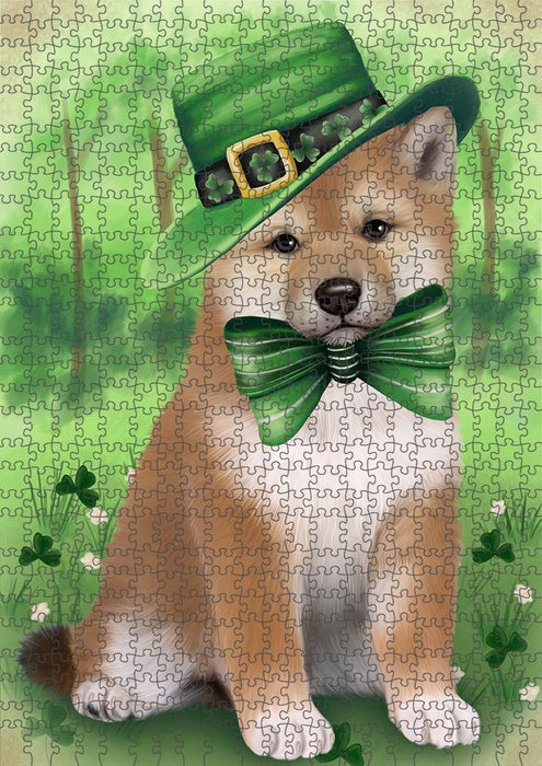 St. Patricks Day Irish Portrait Shiba Inu Dog Puzzle with Photo Tin PUZL51906