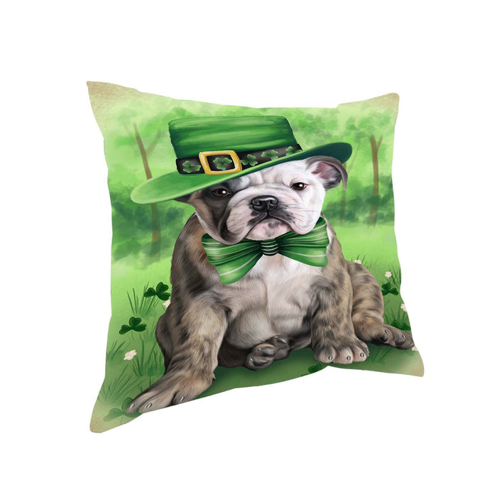 St. Patricks Day Irish Portrait Bulldog Pillow PIL50864