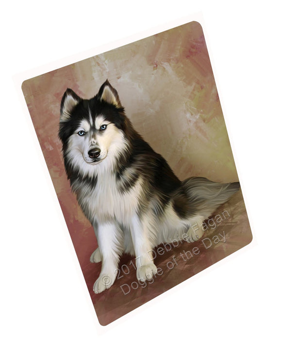 Siberian Husky Dog Art Portrait Print Woven Throw Sherpa Plush Fleece Blanket