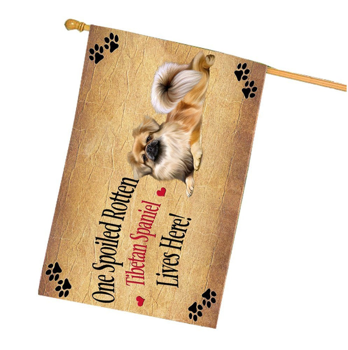 Spoiled Rotten Tibetan Spaniel Dog House Flag