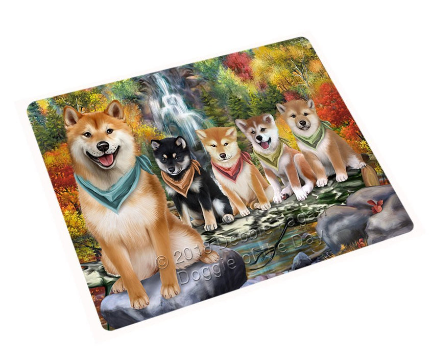 Scenic Waterfall Shiba Inus Dog Magnet Mini (3.5" x 2") MAG52386