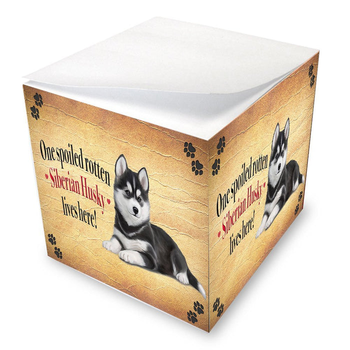 Siberian Husky Spoiled Rotten Dog Note Cube