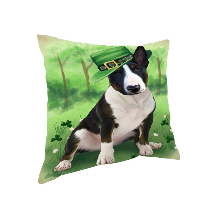 St. Patricks Day Irish Portrait Bull Terrier Dog Pillow PIL50836