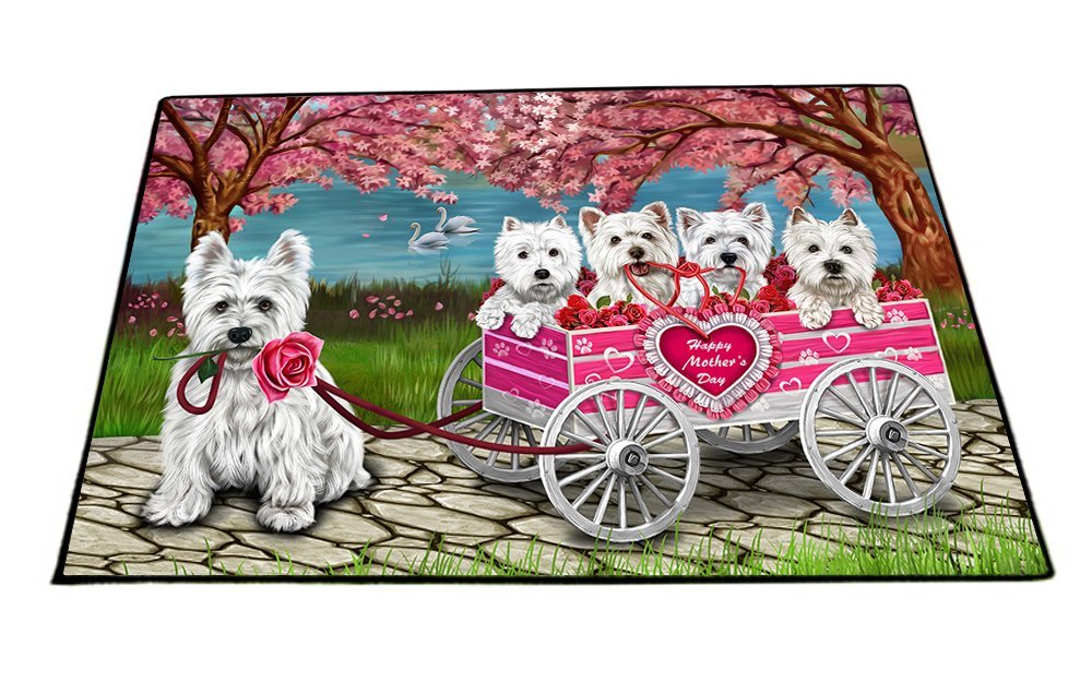 Westies Dog with Puppies Mother's Day Floormat