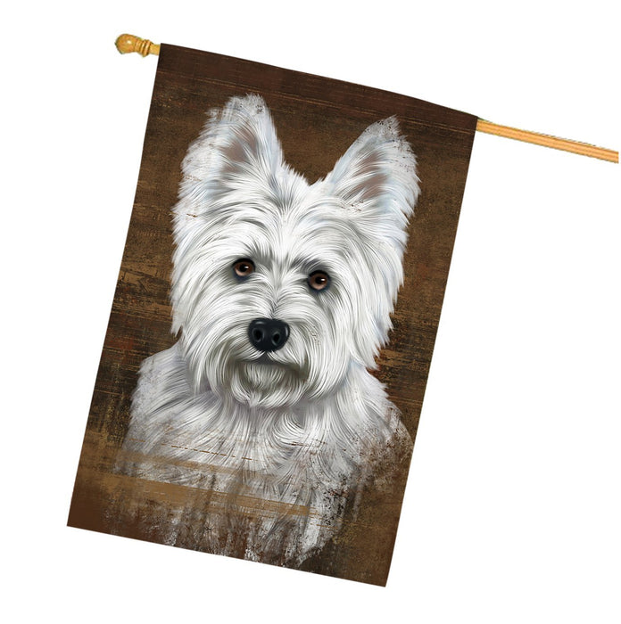 Rustic West Highland White Terrier Dog House Flag FLG48217