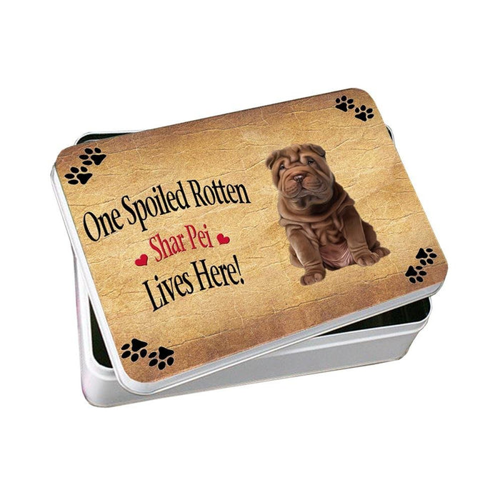 Shar Pei Spoiled Rotten Dog Photo Storage Tin