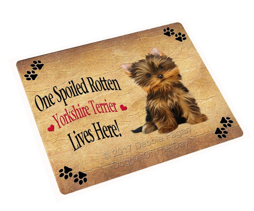 Spoiled Rotten Yorkshire Terrier Dog Tempered Cutting Board (Small)