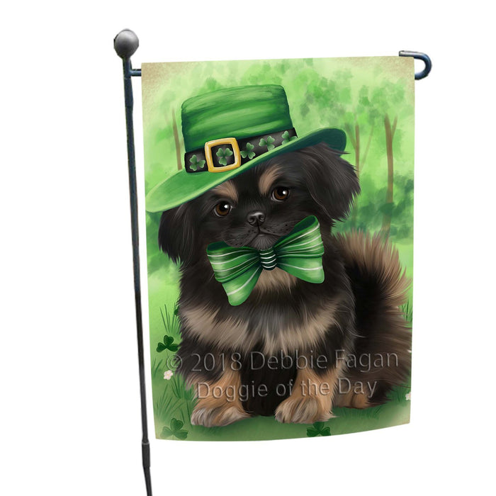 St. Patricks Day Irish Portrait Pekingese Dog Garden Flag GFLG48752