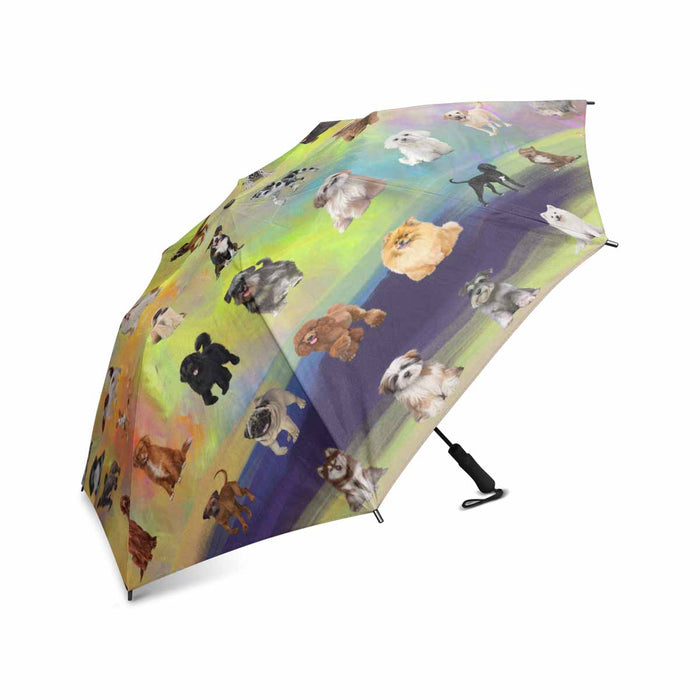 Multi Breed Dogs  Semi-Automatic Foldable Umbrella