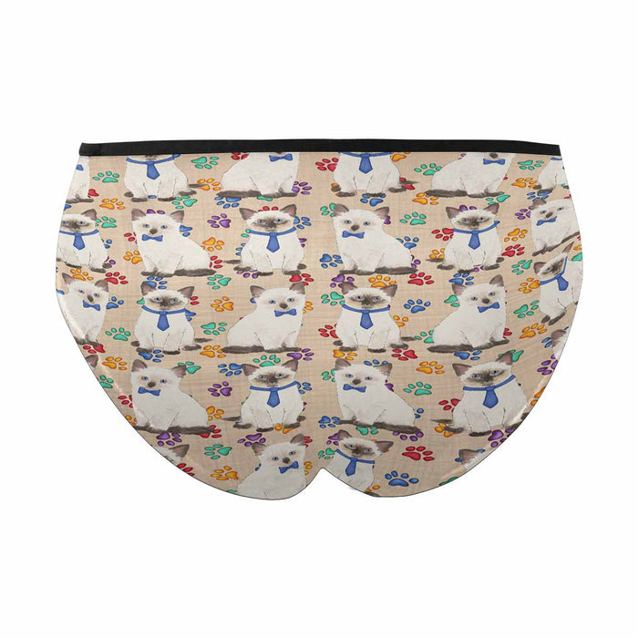 Siamese Cats Blue  Women&#039;s High Waist Briefs (Model L26)