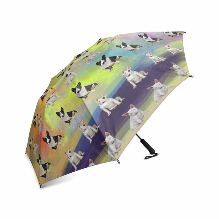 Bull Terrier Dogs  Semi-Automatic Foldable Umbrella