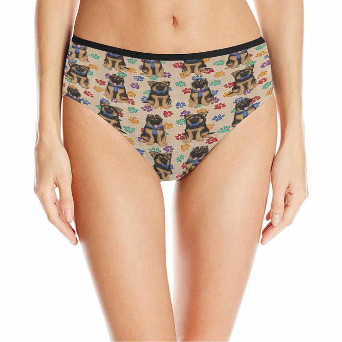 German Shepherd Dogs Blue  Women&#039;s High Waist Briefs (Model L26)