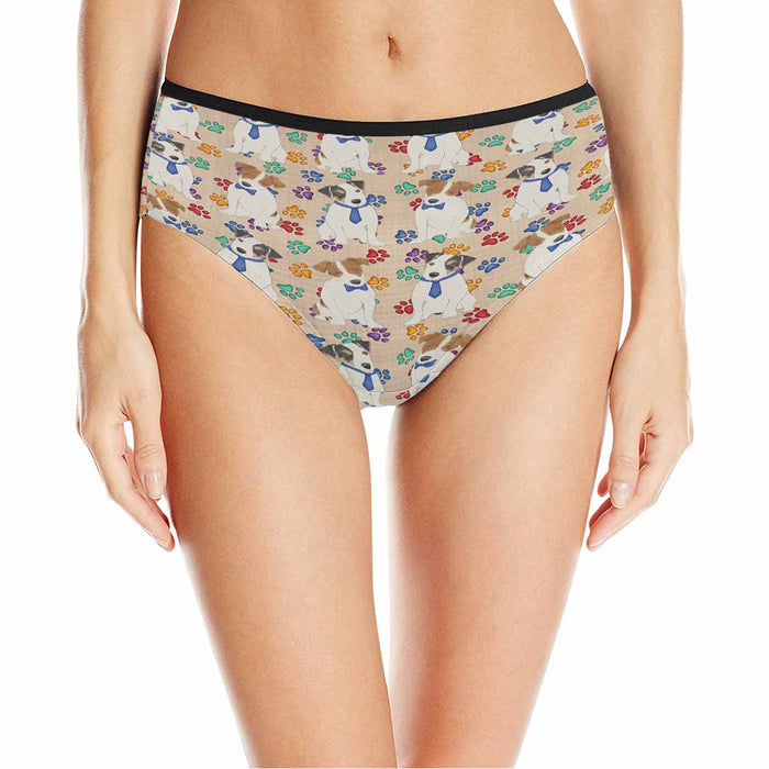 Jack Russell Terrier Dogs Blue  Women&#039;s High Waist Briefs (Model L26)