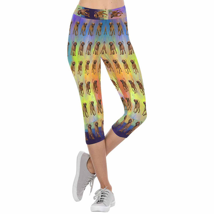 Rhodesian Ridgeback Dogs  All-Over Low Rise Capri Leggings (Model L08)