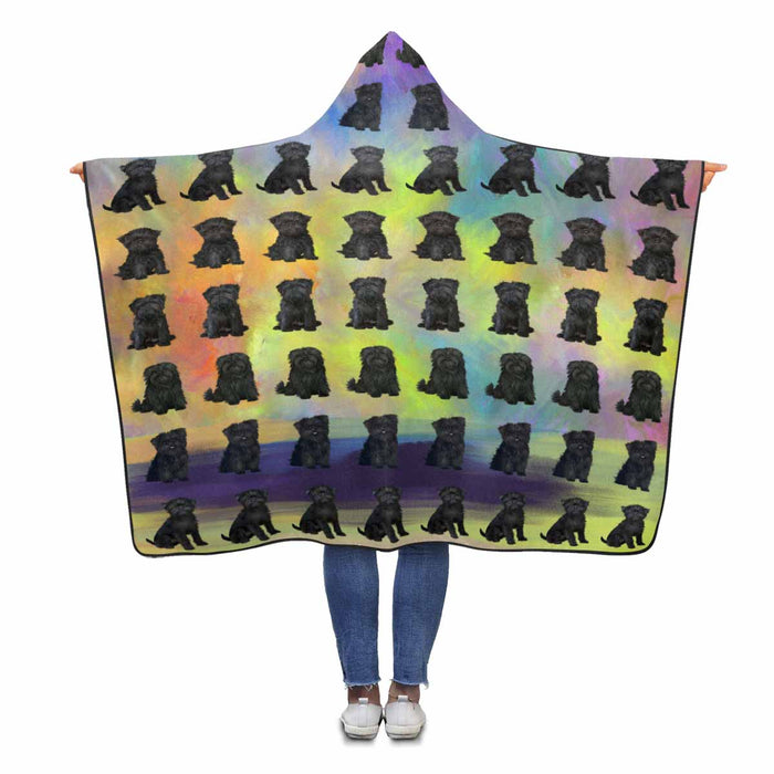 Affenpinscher Dogs  Hooded Blanket 80"x56"