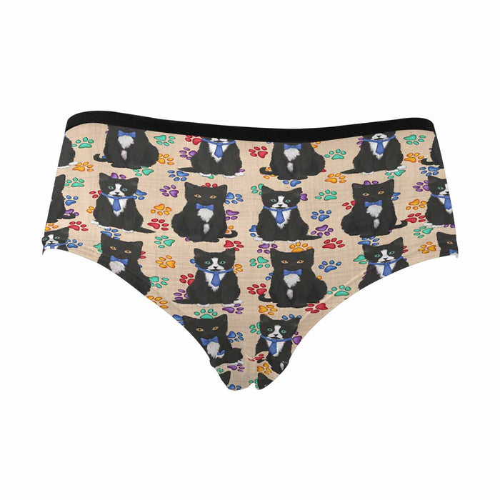 Tuxedo Cats Blue  Women&#039;s High Waist Briefs (Model L26)