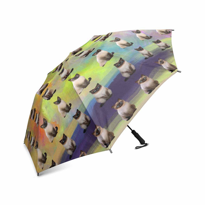 Siamese Cats  Semi-Automatic Foldable Umbrella