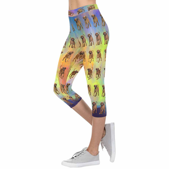 Rhodesian Ridgeback Dogs  All-Over Low Rise Capri Leggings (Model L08)